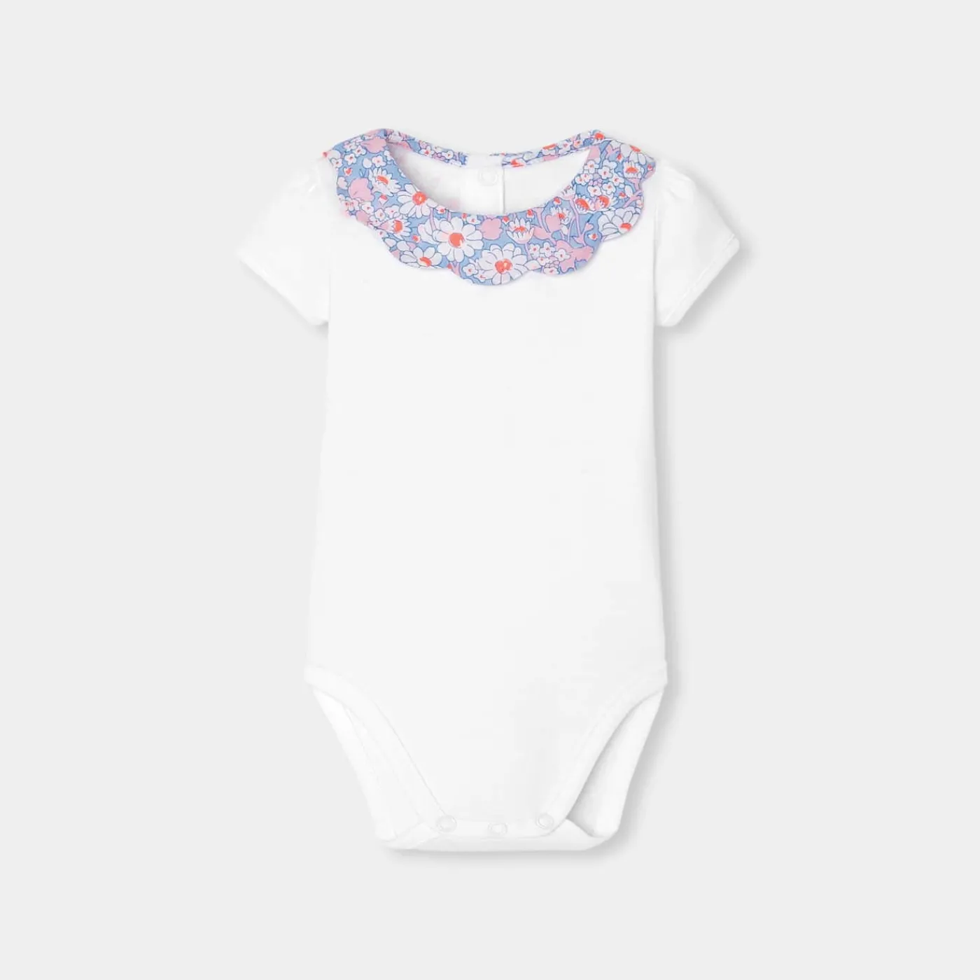 Jacadi Body bébé fille à col en tissu Liberty - blanc