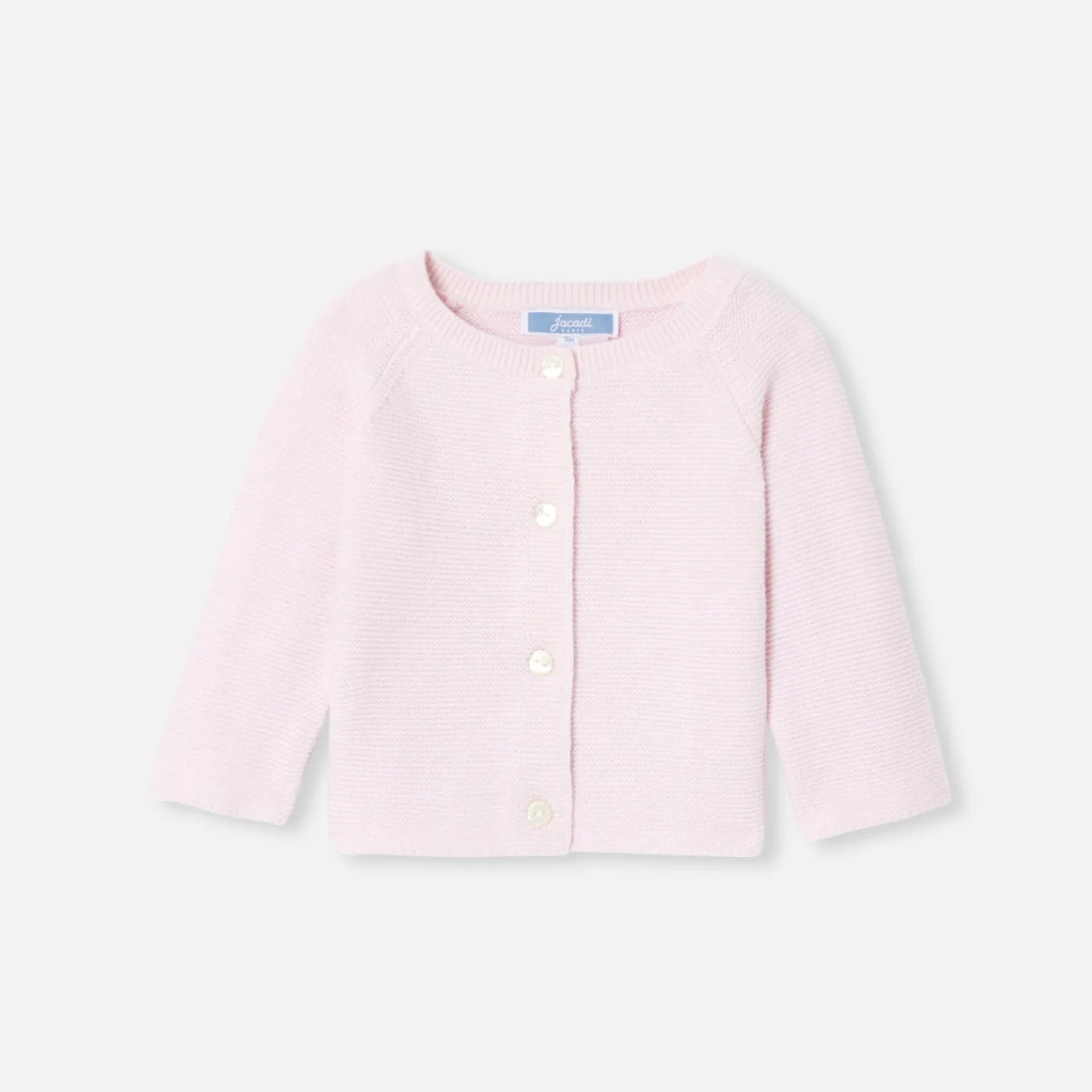 Jacadi Cardigan bébé fille laine et coton - rose pale