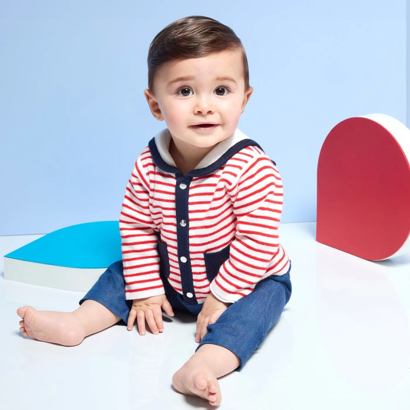 Jacadi Cardigan bébé garçon col marin -