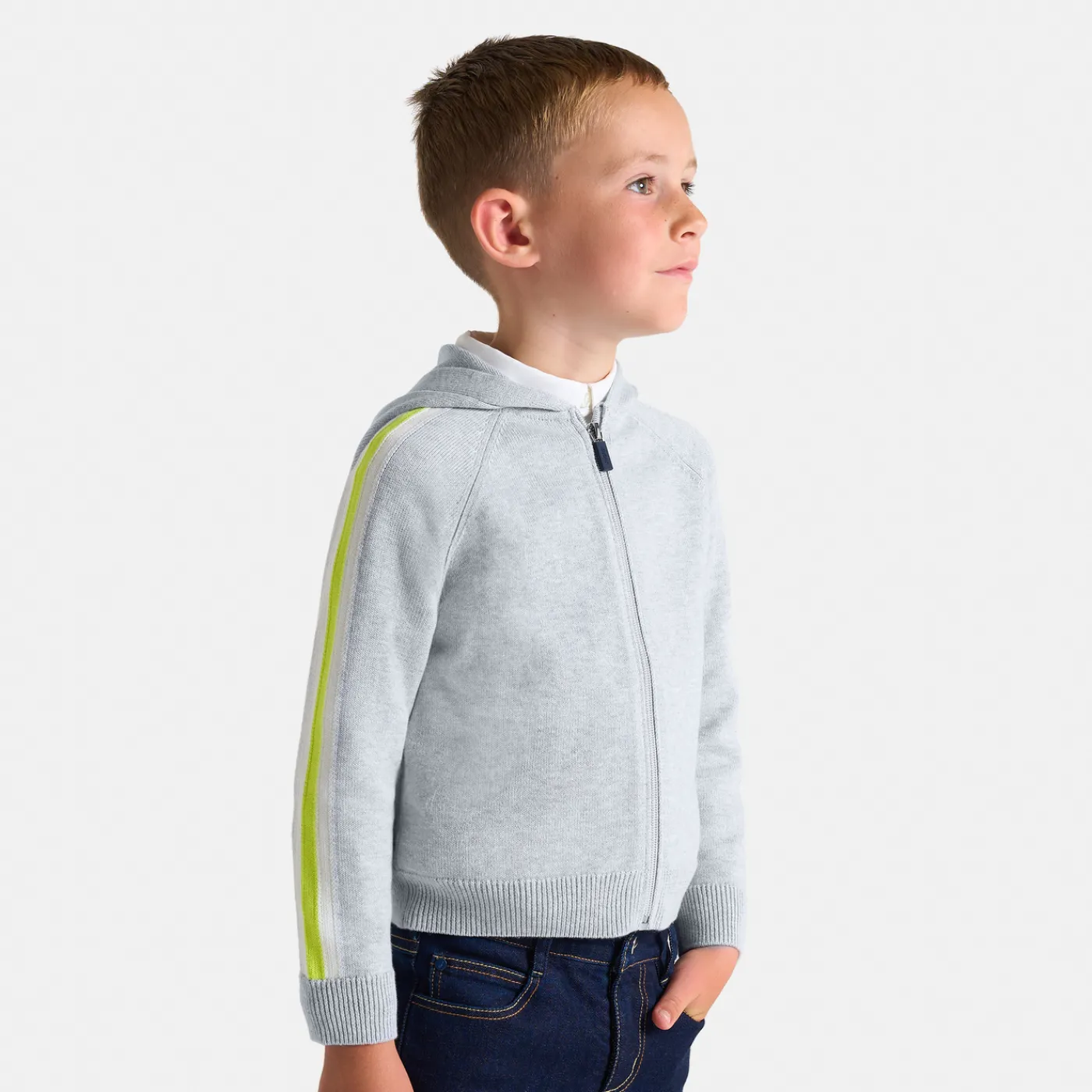 Enfant Jacadi Cardigan zippé enfant garçon - gris chine clair