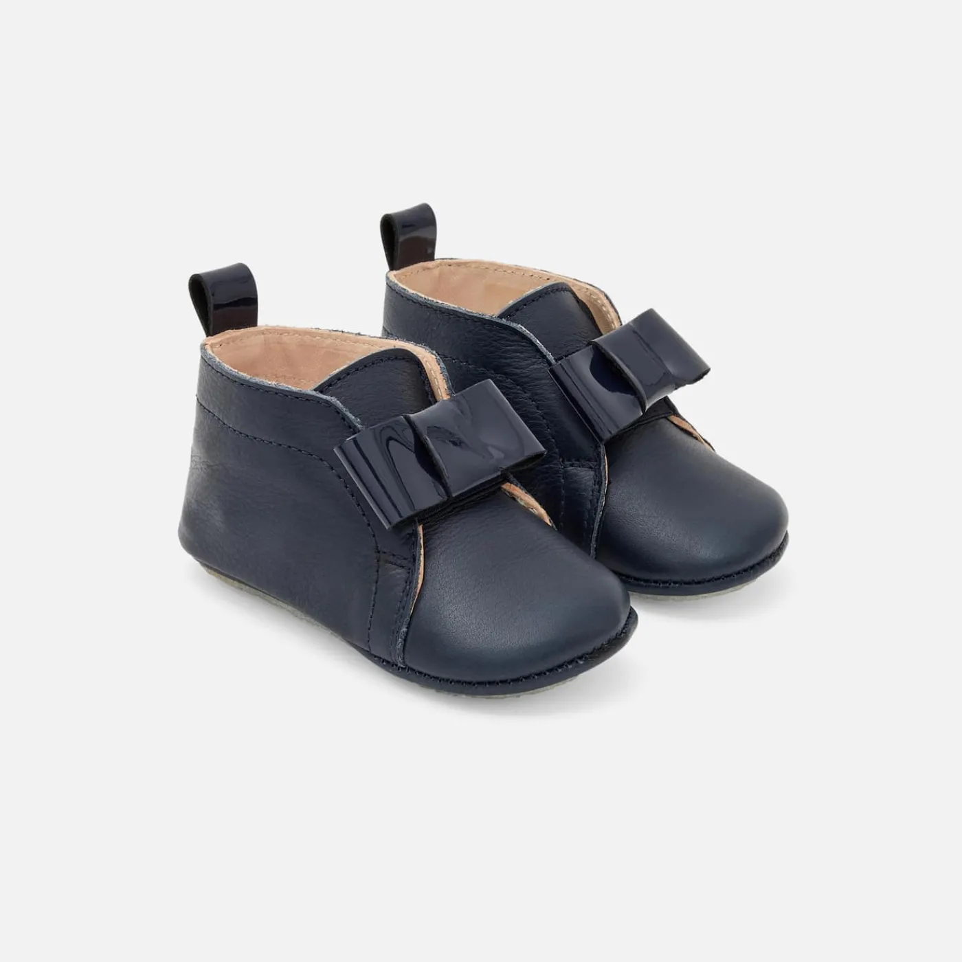 Jacadi Chaussons bébé fille en cuir - marine