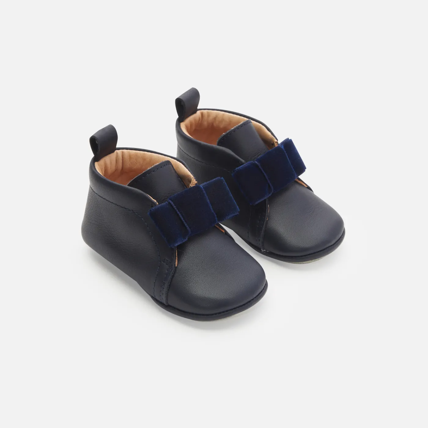 Jacadi Chaussons bébé fille en cuir - marine