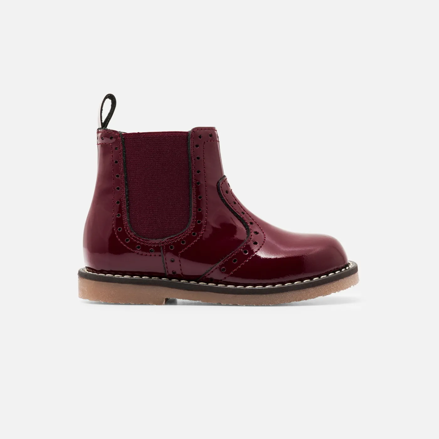 Jacadi Chelsea boots bébé fille en cuir verni -