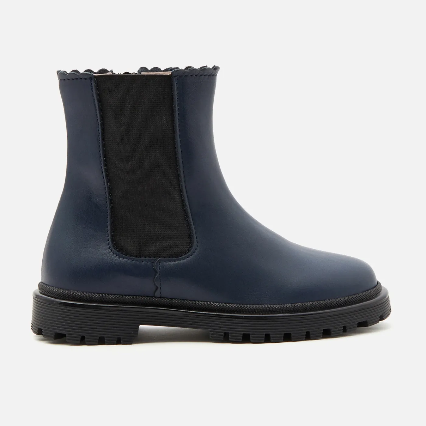 Enfant Jacadi Chelsea boots enfant fille en cuir lisse - marine