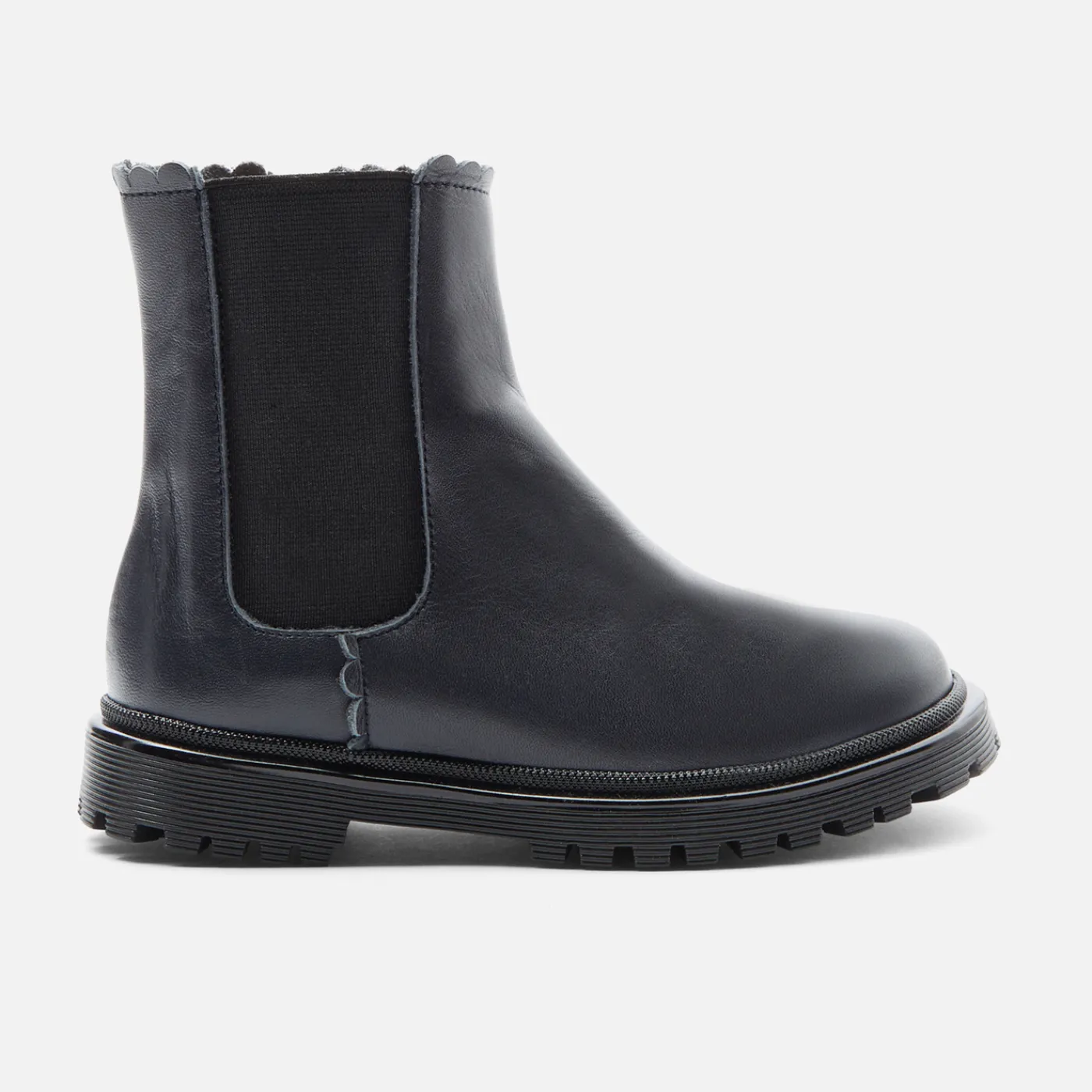 Enfant Jacadi Chelsea boots enfant fille en cuir lisse - marine