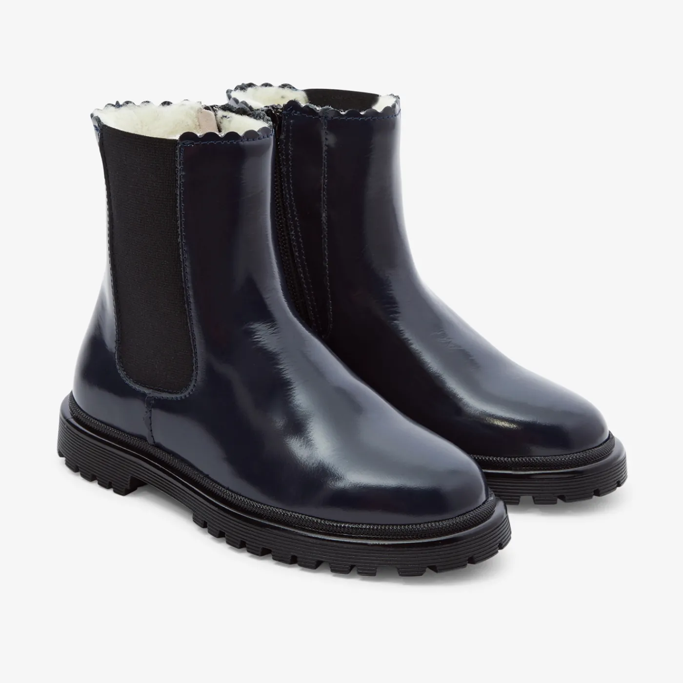 Enfant Jacadi Chelsea boots fourrées enfant fille - marine