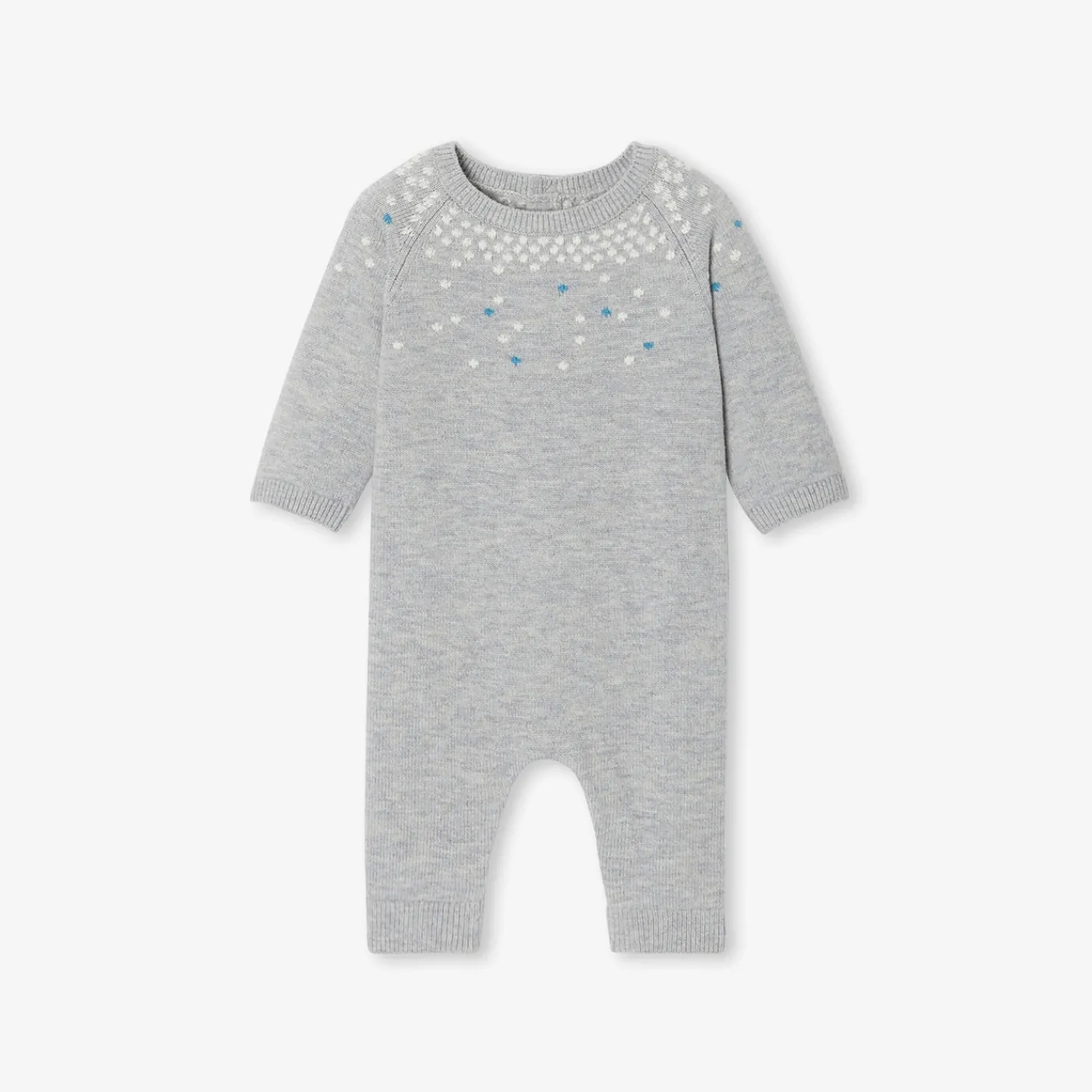 Jacadi Combinaison bébé garçon en tricot - gris chine clair