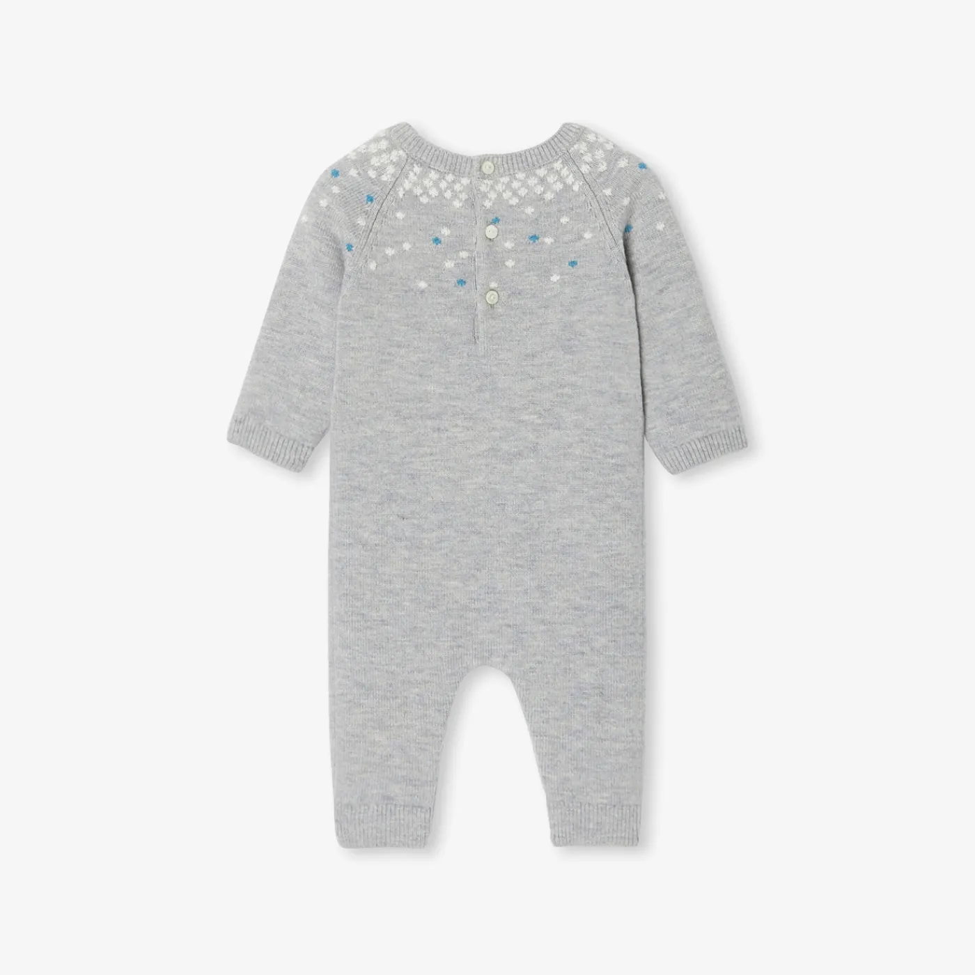 Jacadi Combinaison bébé garçon en tricot - gris chine clair