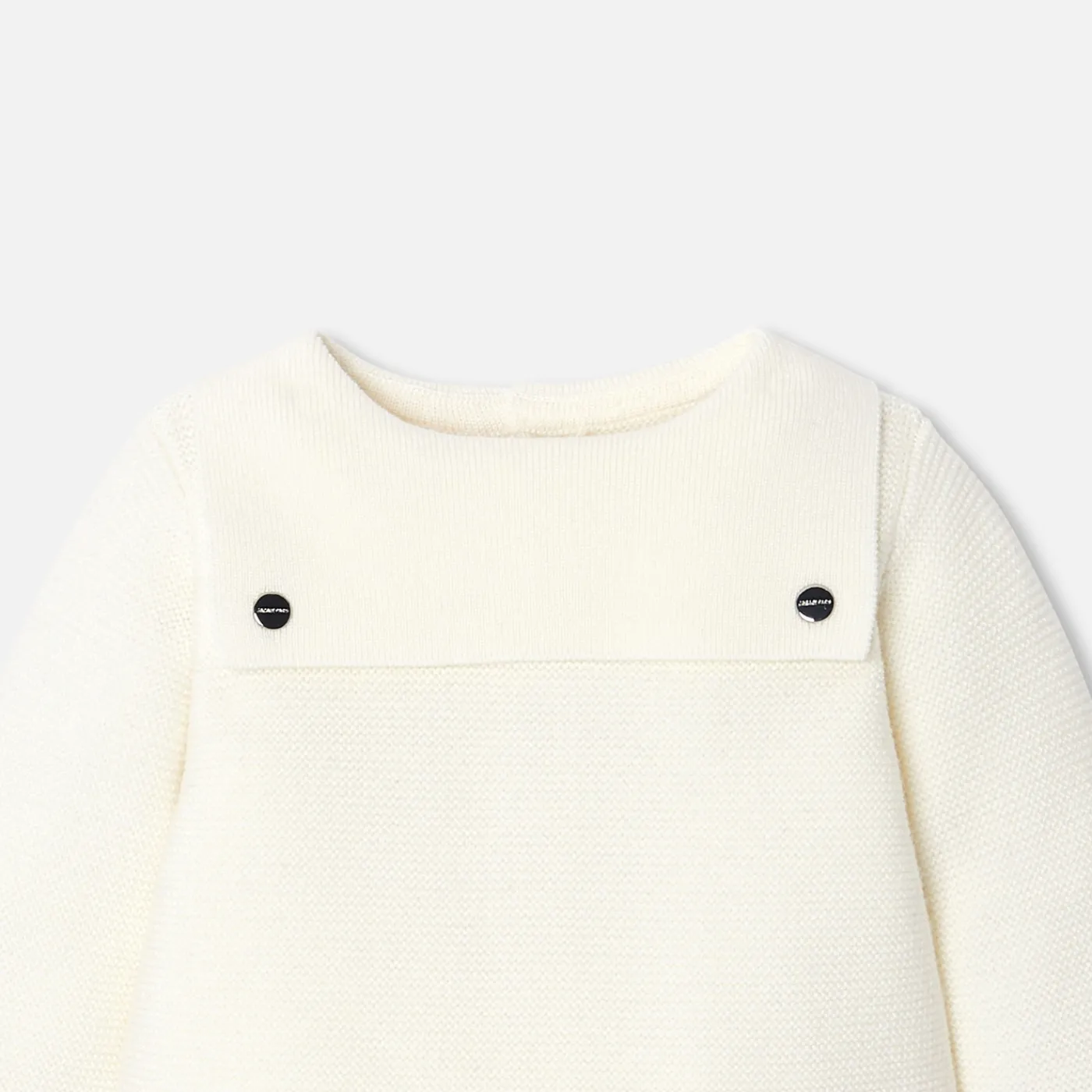 Jacadi Ensemble bébé en laine point mousse - blanc doux