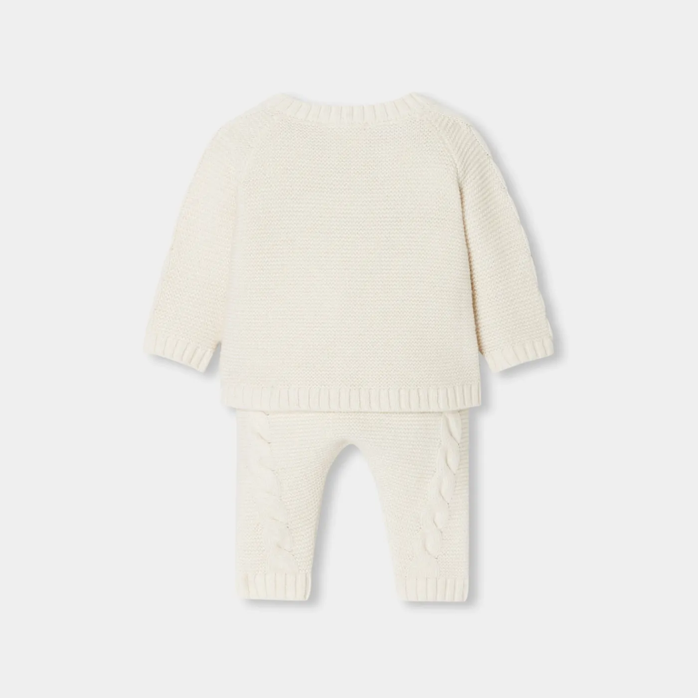 Jacadi Ensemble bébé en tricot torsadé - blanc doux