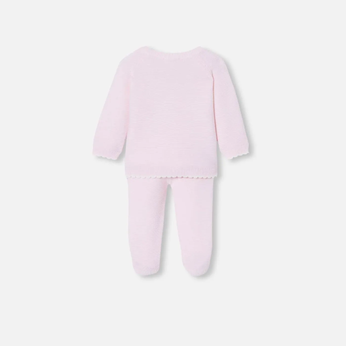 Jacadi Ensemble bébé fille en point mousse - rose pale