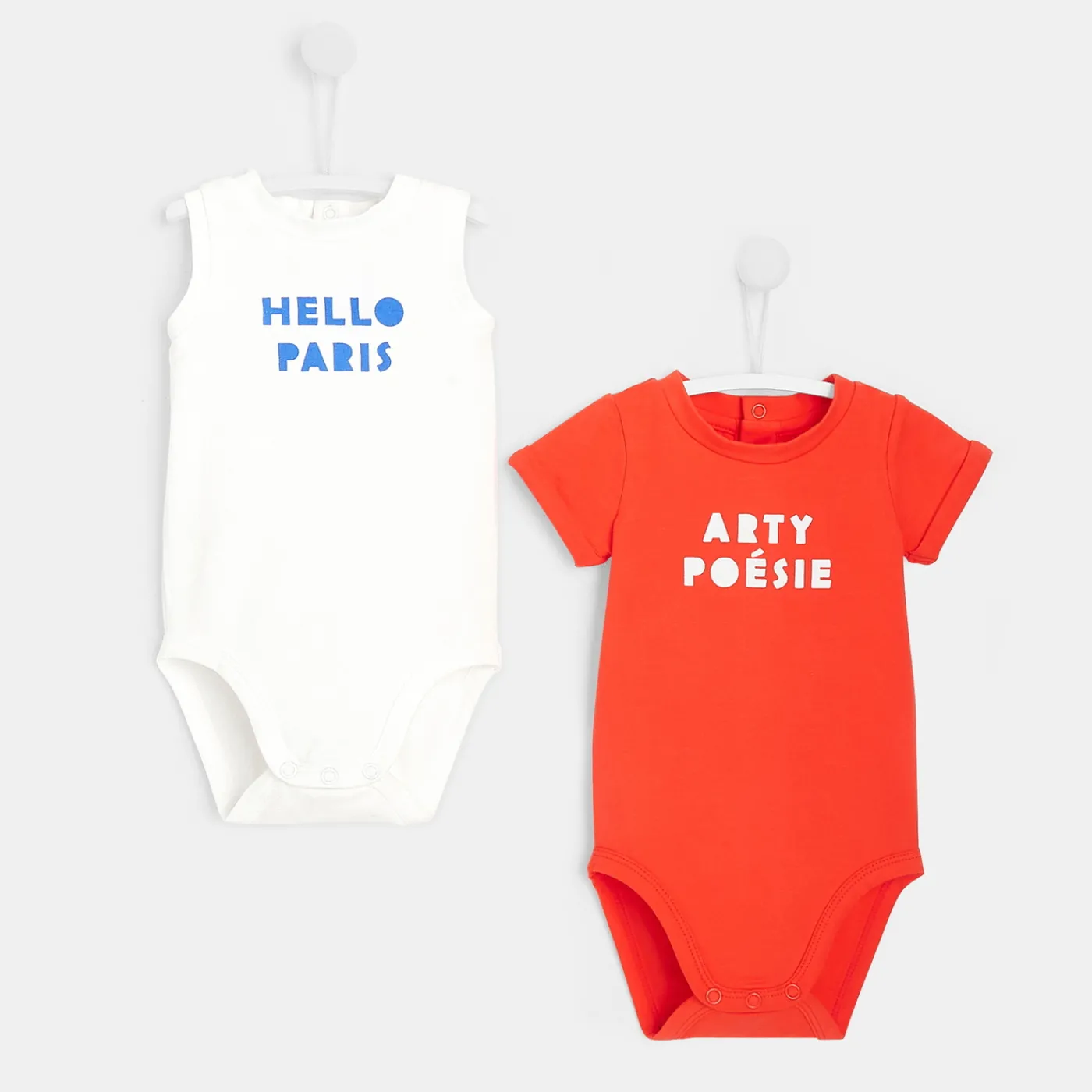 Jacadi Lot de 2 bodys bébé