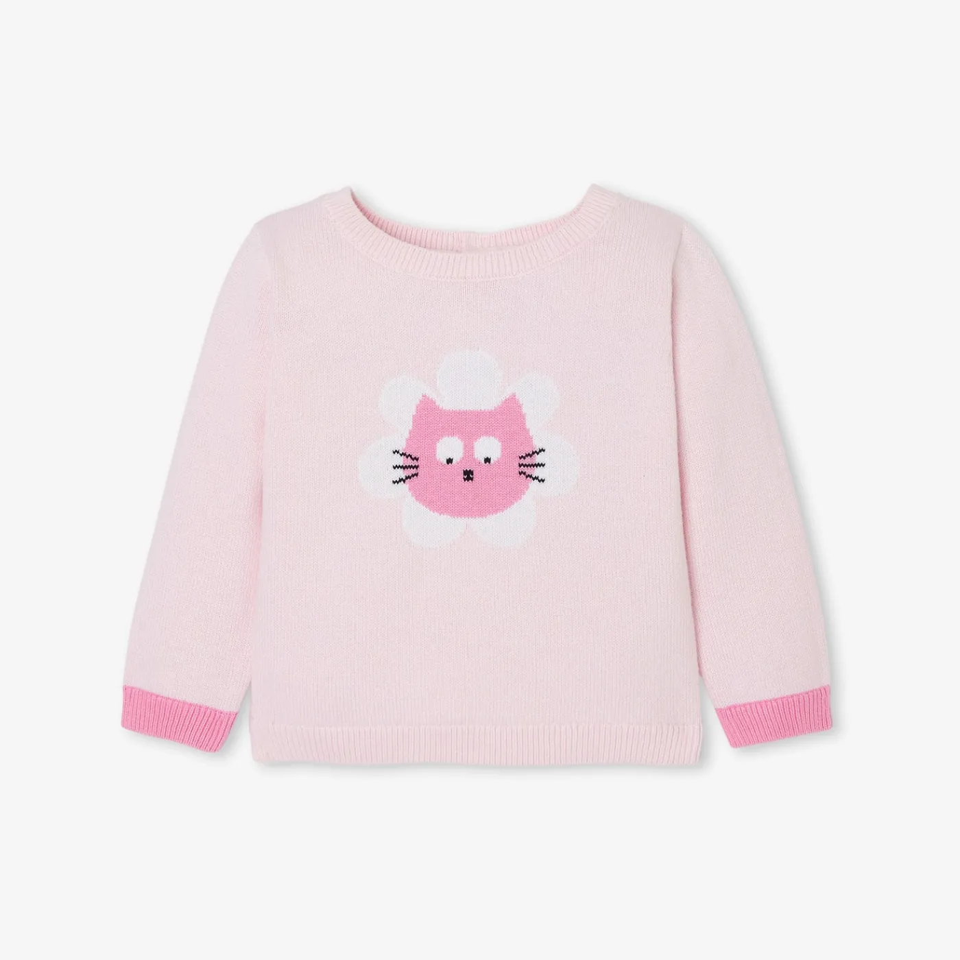 Jacadi Pull bébé fille Intarsia - rose poudre