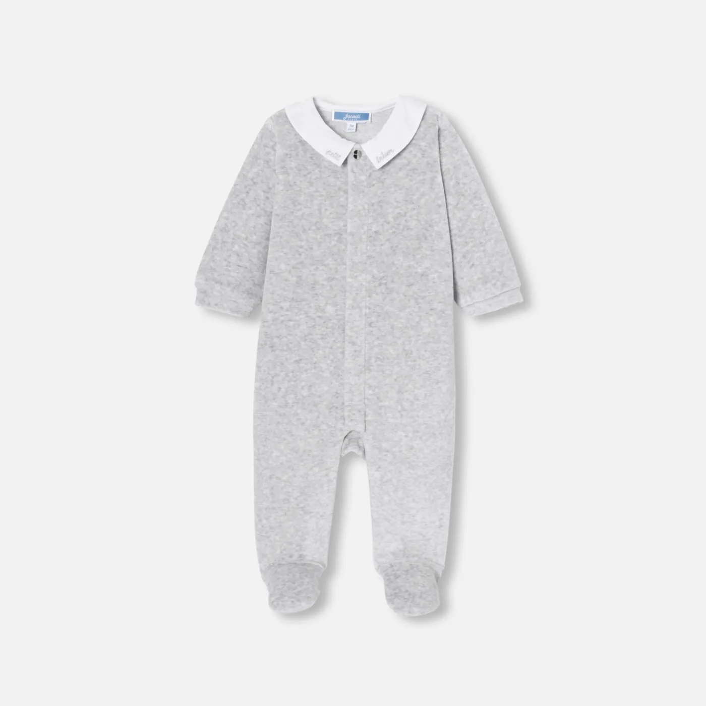 Jacadi Pyjama bébé en velours - gris chine clair