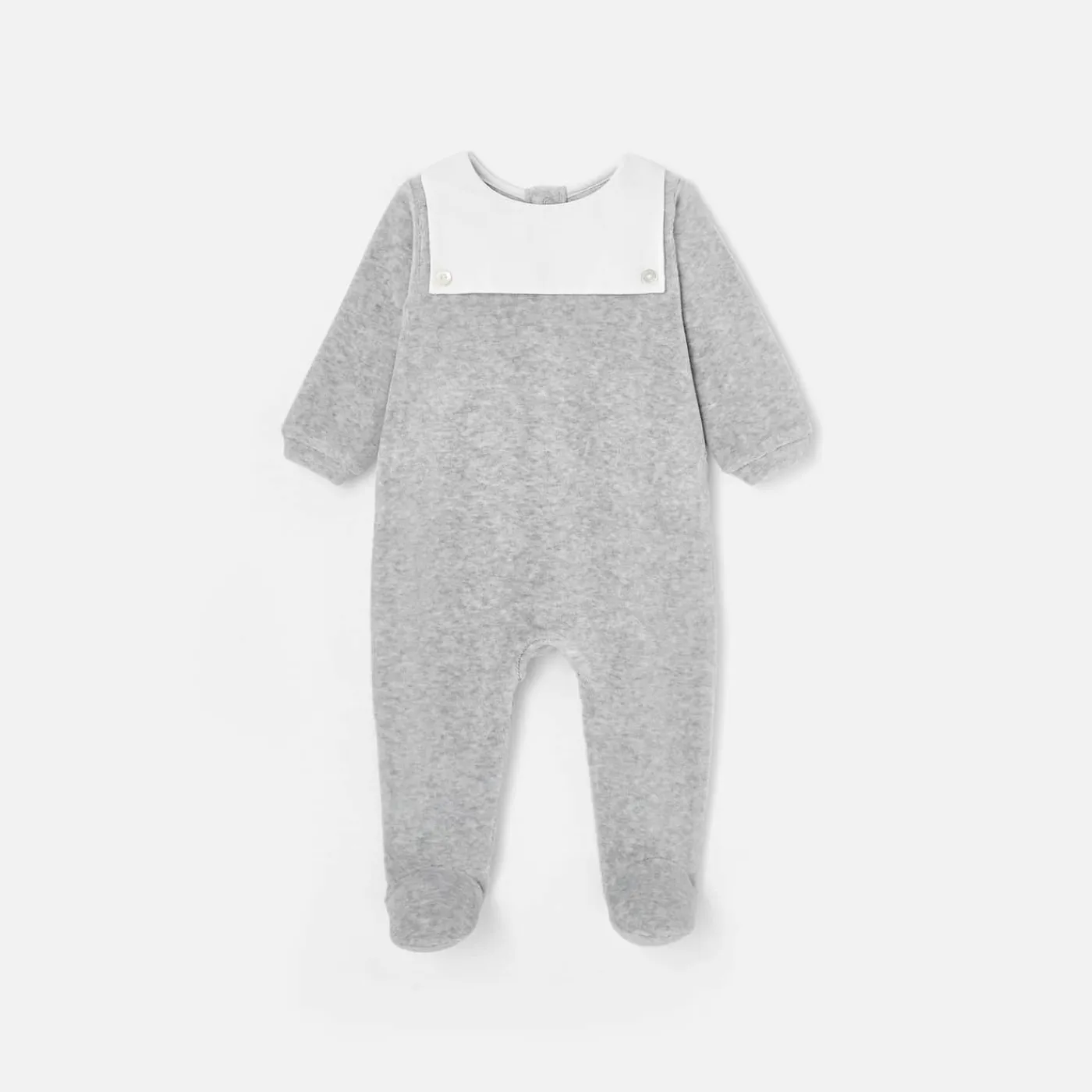 Jacadi Pyjama bébé en velours - gris chine clair