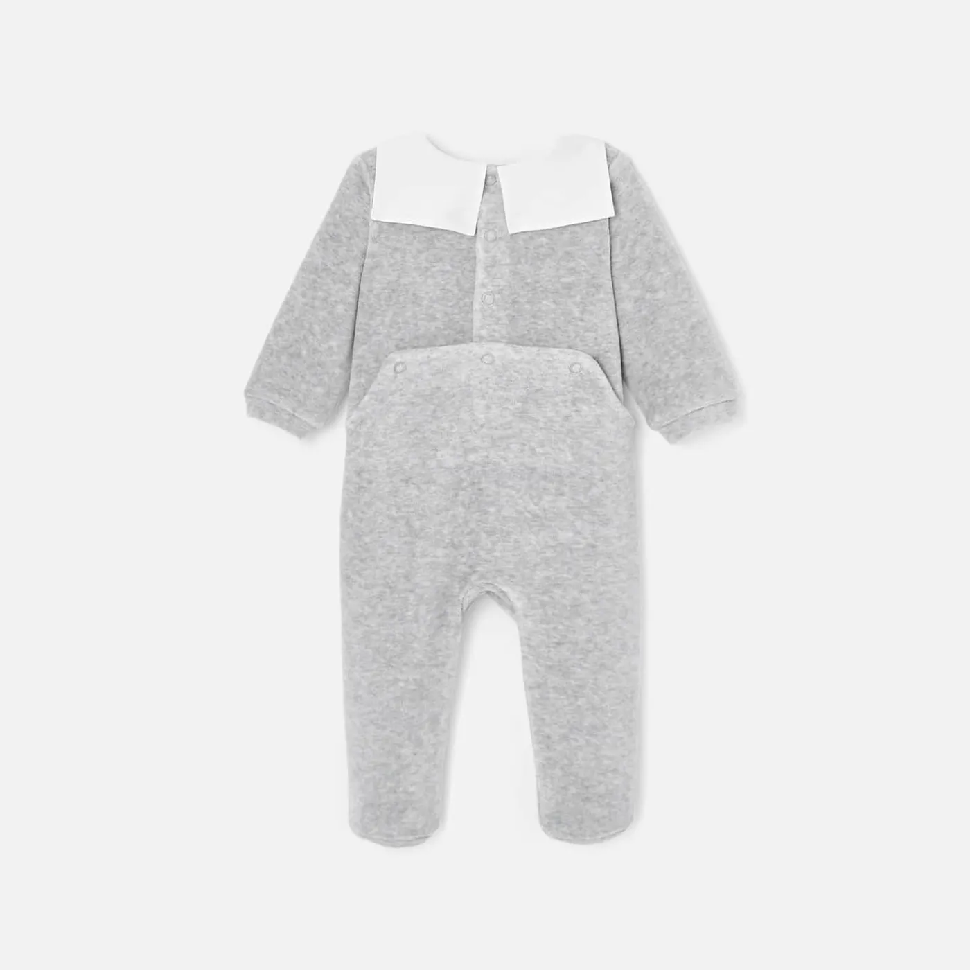 Jacadi Pyjama bébé en velours - gris chine clair