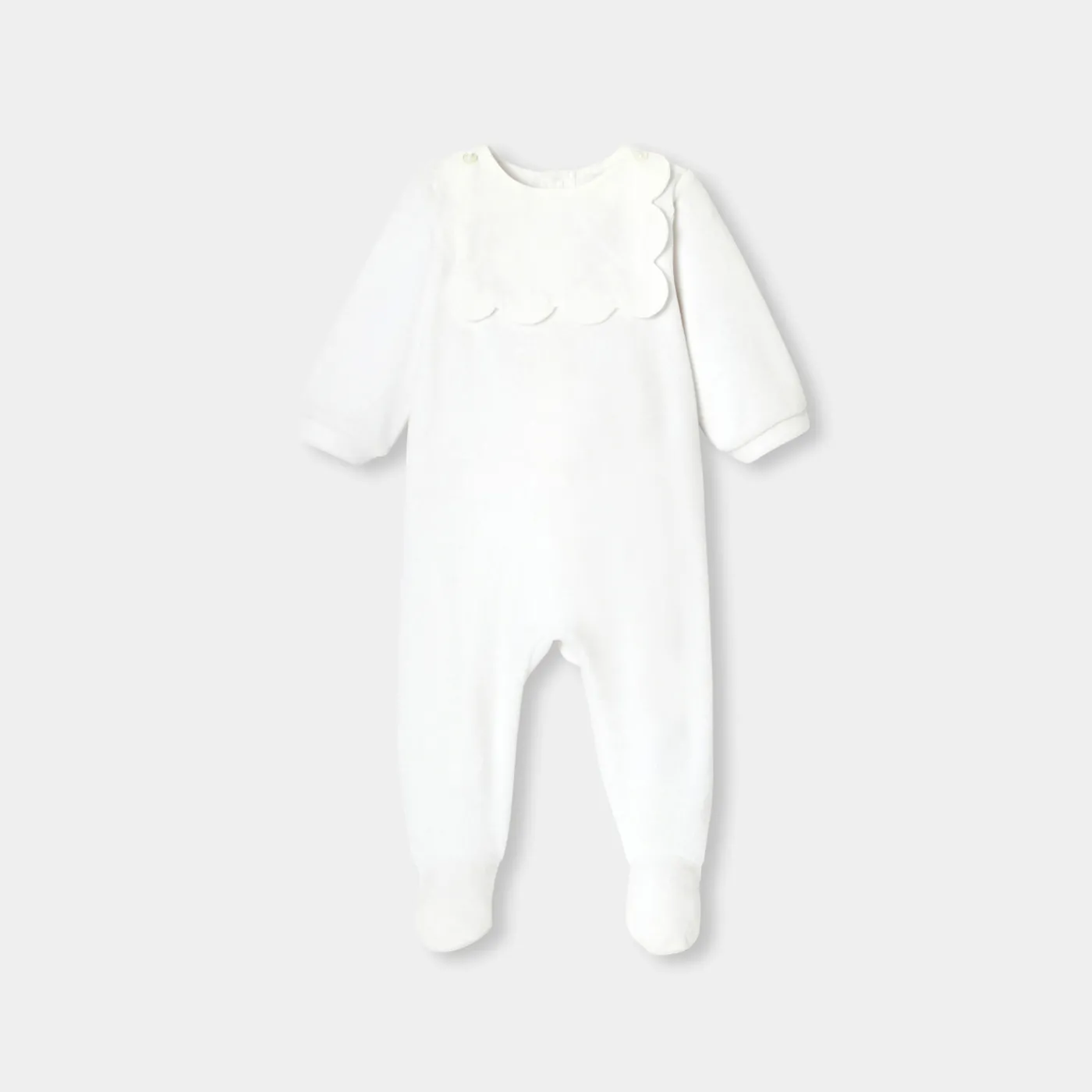 Jacadi Pyjama bébé fille en velours bouclette - blanc