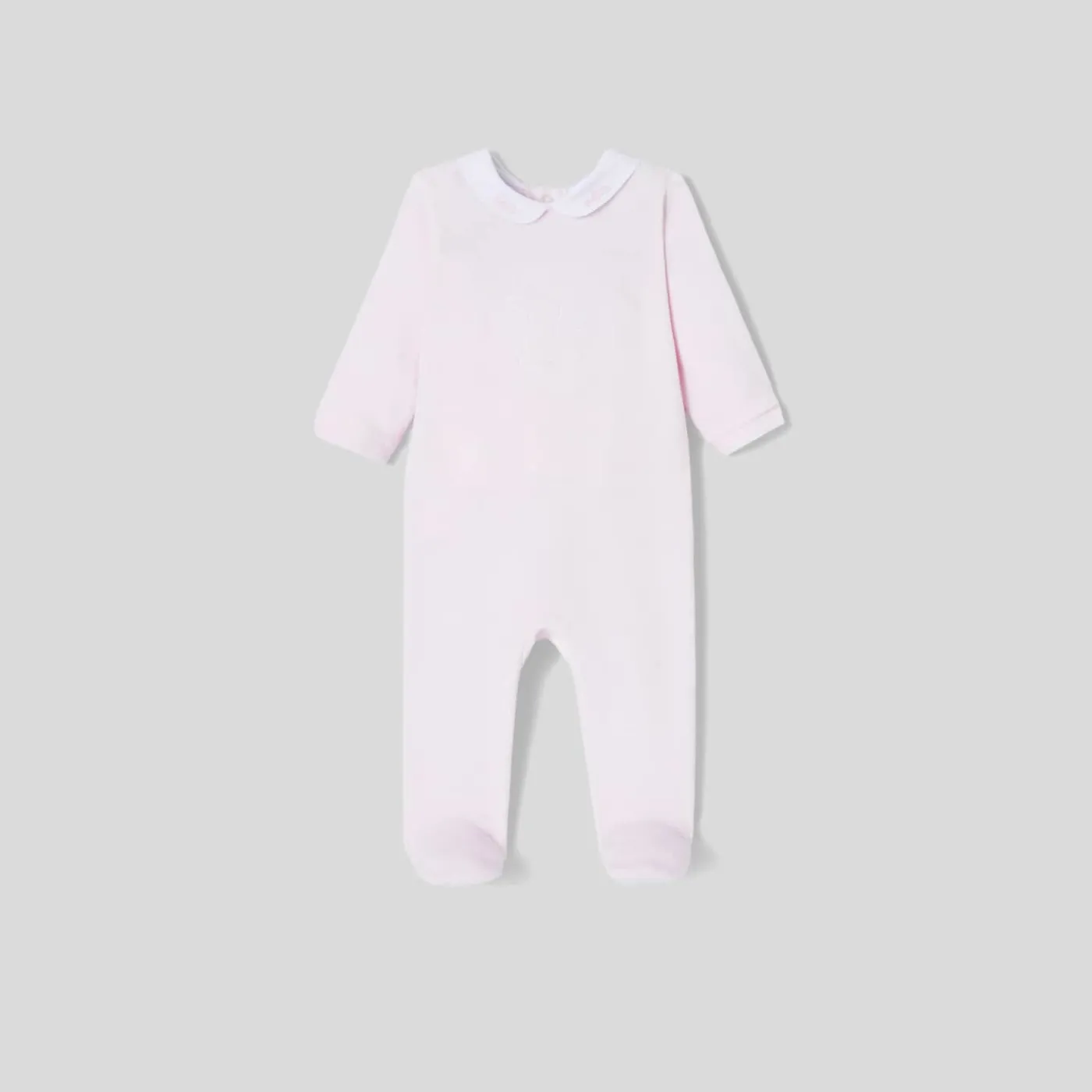 Jacadi Pyjama bébé fille en velours bouclette - rose pale