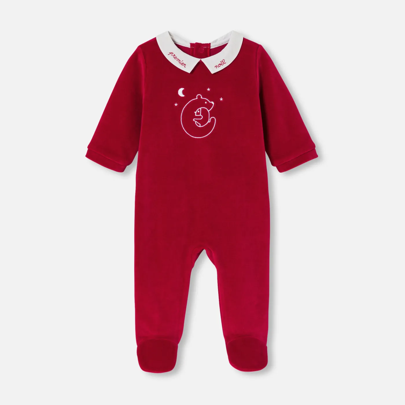 Jacadi Pyjama de Noël bébé en velours - rouge