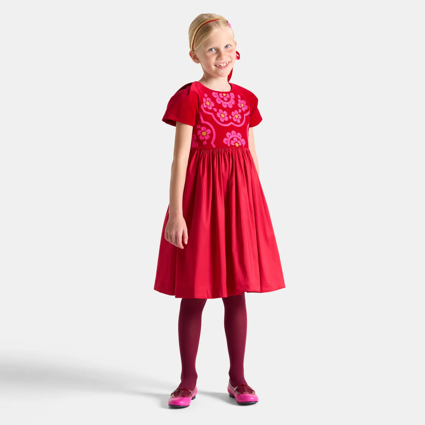 Enfant Jacadi Robe bi-matière enfant fille - rouge