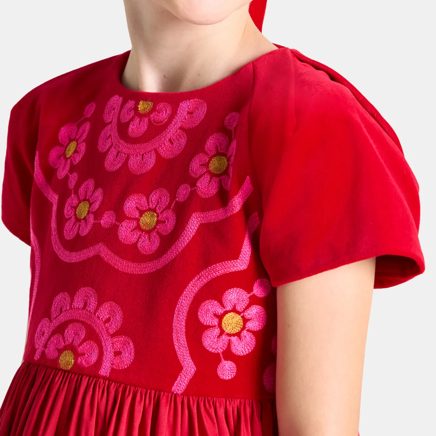 Enfant Jacadi Robe bi-matière enfant fille - rouge