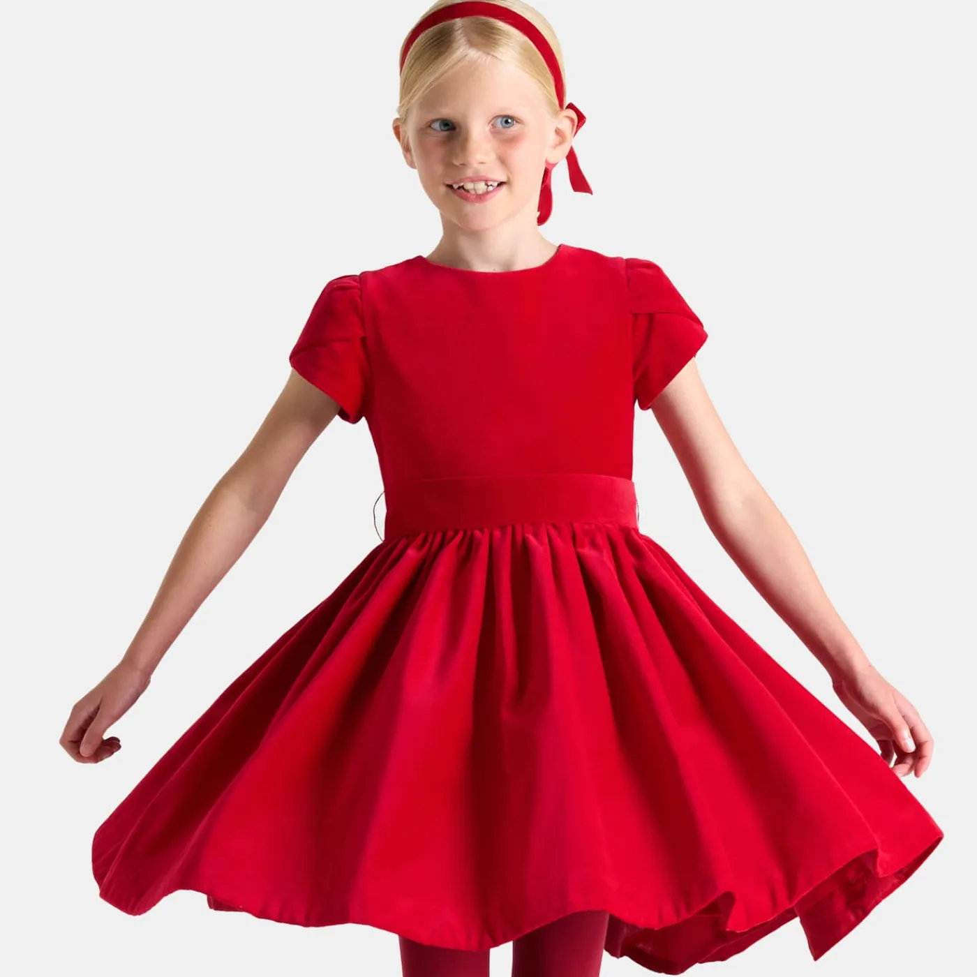 Enfant Jacadi Robe en velours enfant fille - rouge