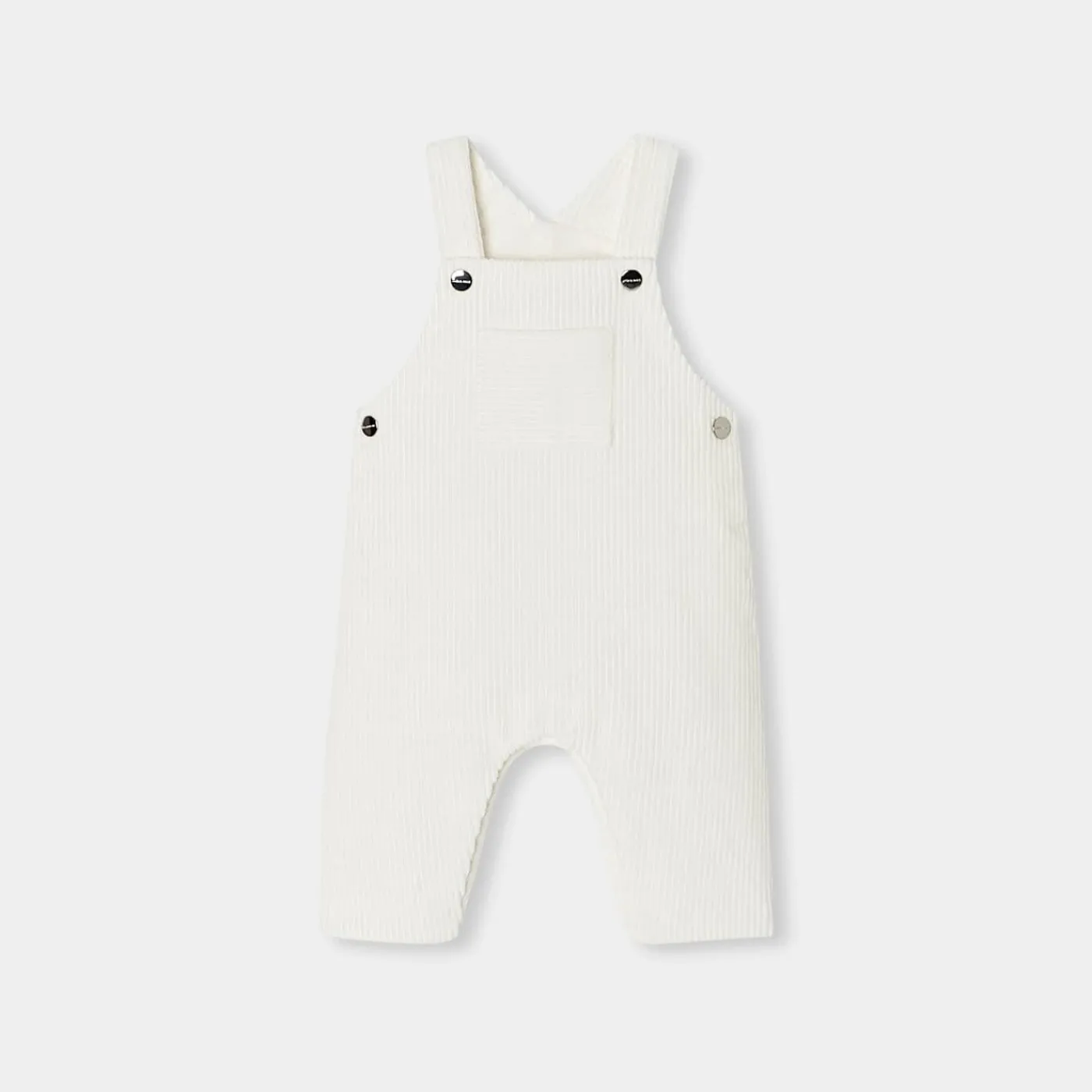 Jacadi Salopette bébé garçon en velours - blanc doux