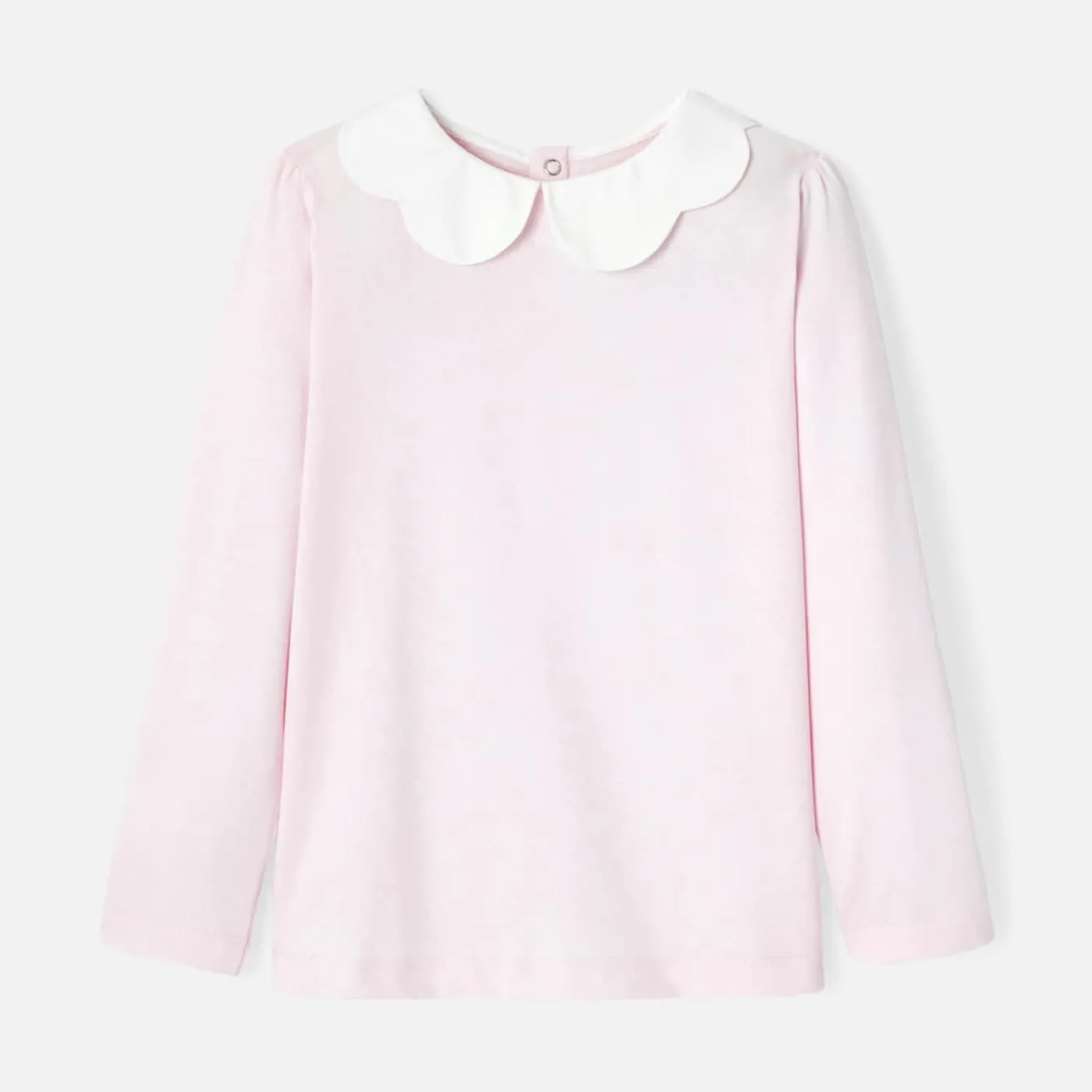 Enfant Jacadi T-shirt enfant fille à col festonné - rose poudre