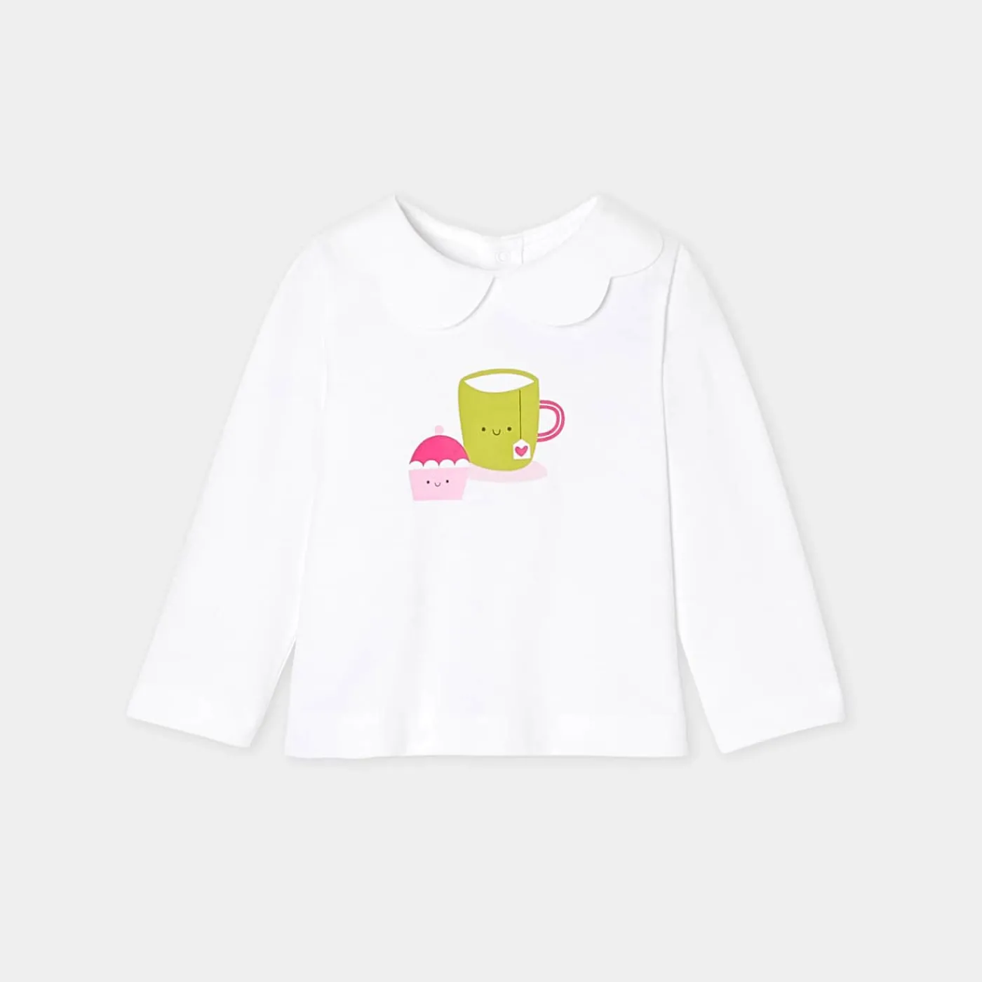 Jacadi T-shirt manches longues bébé fille - blanc